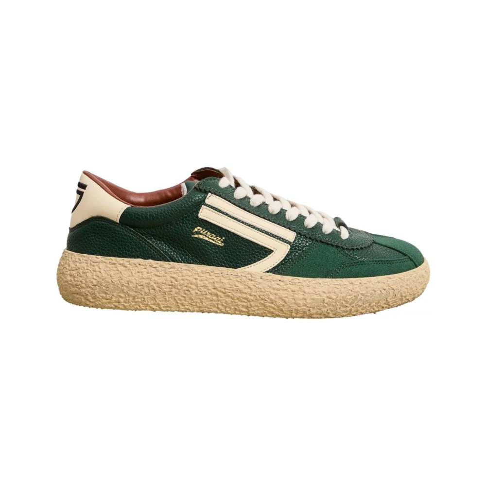 Puraai Vintage Edge Vegan Sneaker Heren Schoenen Groen