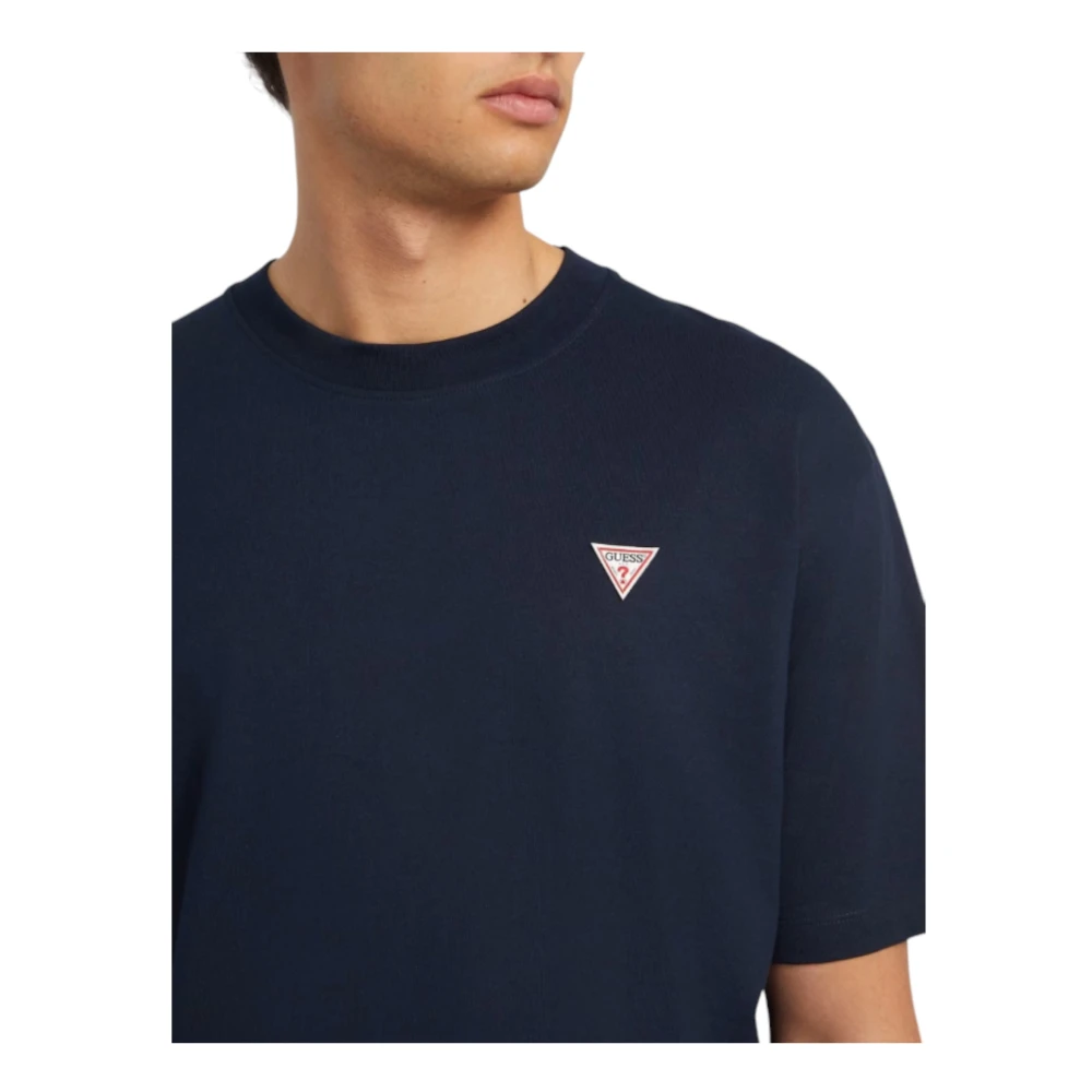 Guess Oversized Jersey T-shirt van Biologisch Katoen Blue Heren