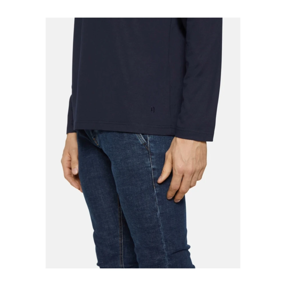 Dondup Katoenen jersey longsleeve t-shirt Blue Heren