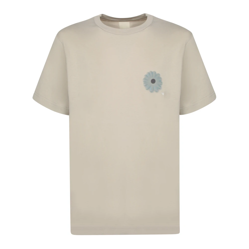 Emporio Armani Homme Beige Tops, Taille: M T-Shirt En Coton À Imprimé Floral