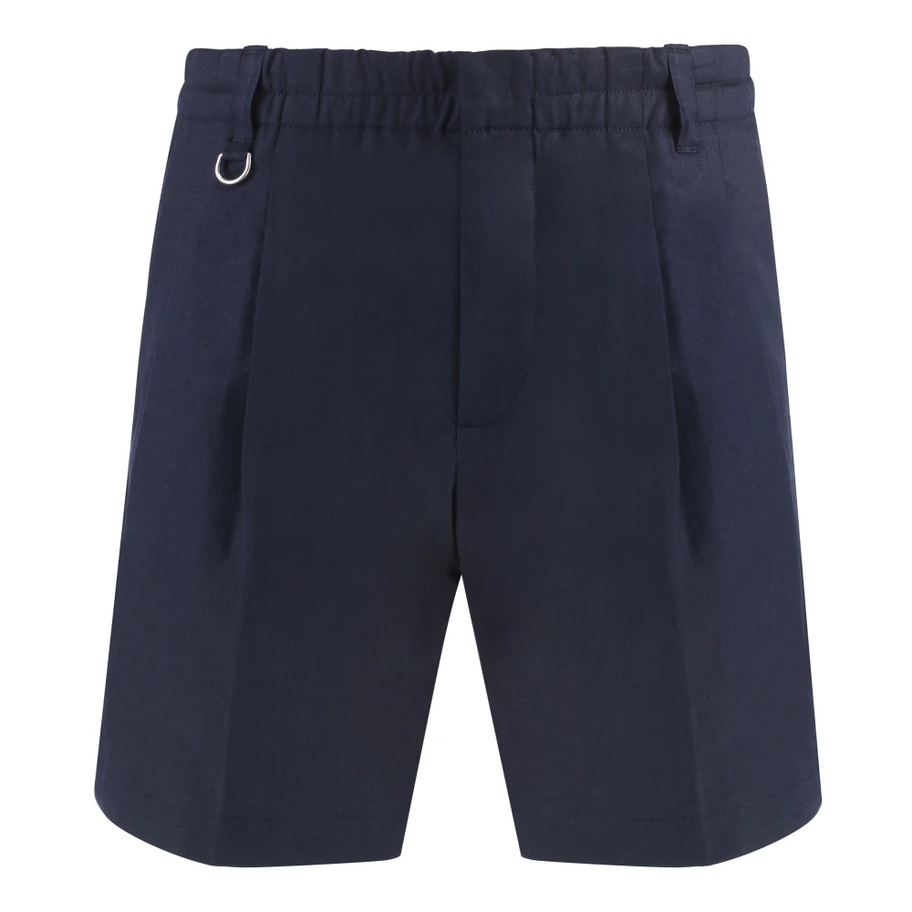 Paolo Pecora Linnen Bermuda Shorts met Achterzakken Blue Heren