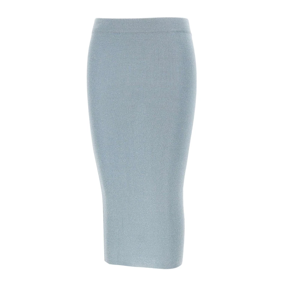 Kangra Blue Midi Skirts, Female, Xs, Ribbed Longuette Skirt