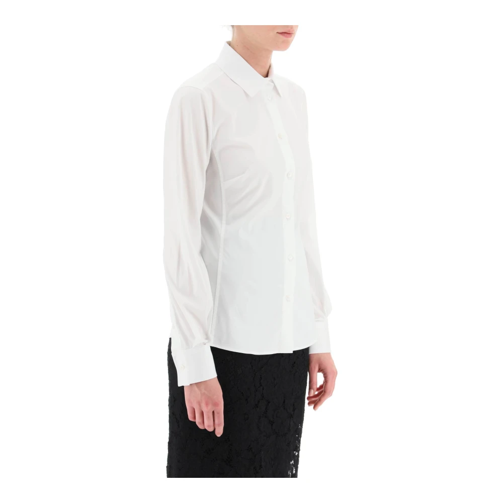 Dolce & Gabbana Slim-fit stretch poplin overhemd White Dames