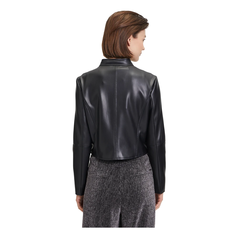 Betty & Co Bikerjack met opstaande kraag Black Dames