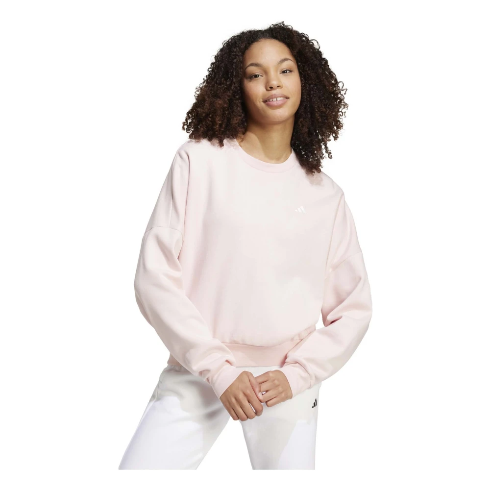 Adidas Essentials Small Logo Hoodie Pink Dames