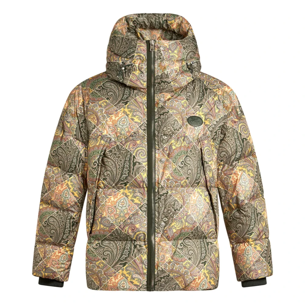 ETRO Capuchon Puffer Jas Multicolor Heren