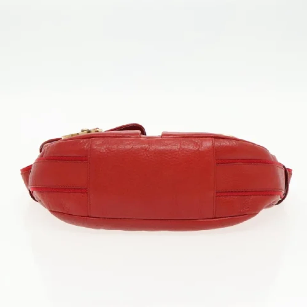 Salvatore Ferragamo Pre-owned Leather shoulder-bags Red Dames