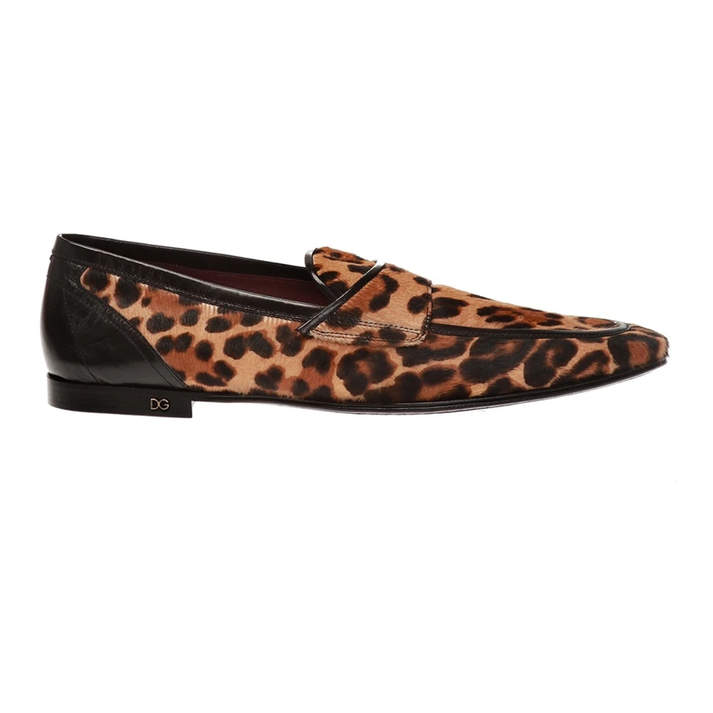 Dolce & Gabbana Bruine Leopard Print Loafers voor Heren Brown Heren