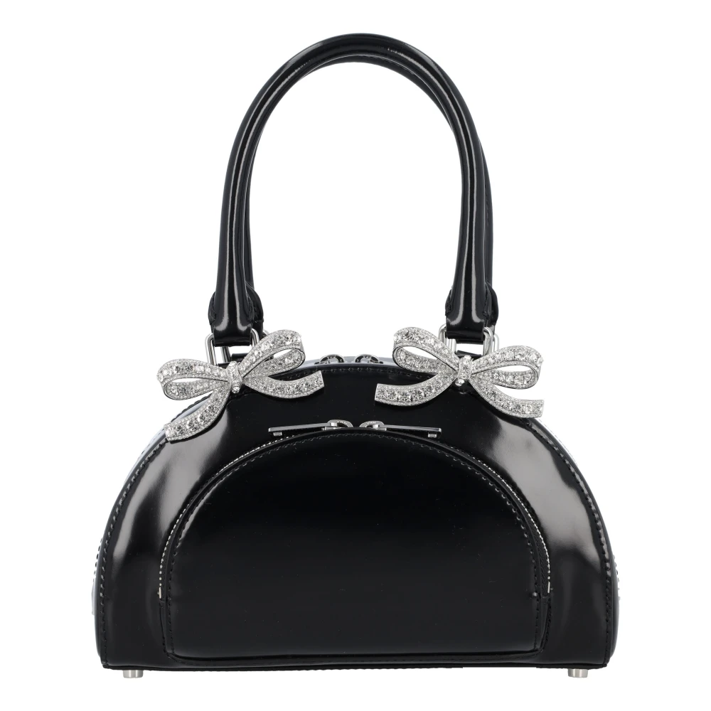 Self Portrait Zwarte Patentleren Mini Tote Tas Black Dames