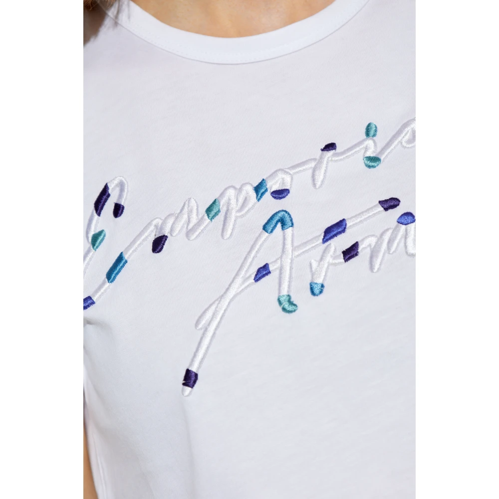 Emporio Armani T-shirt met logo White Dames