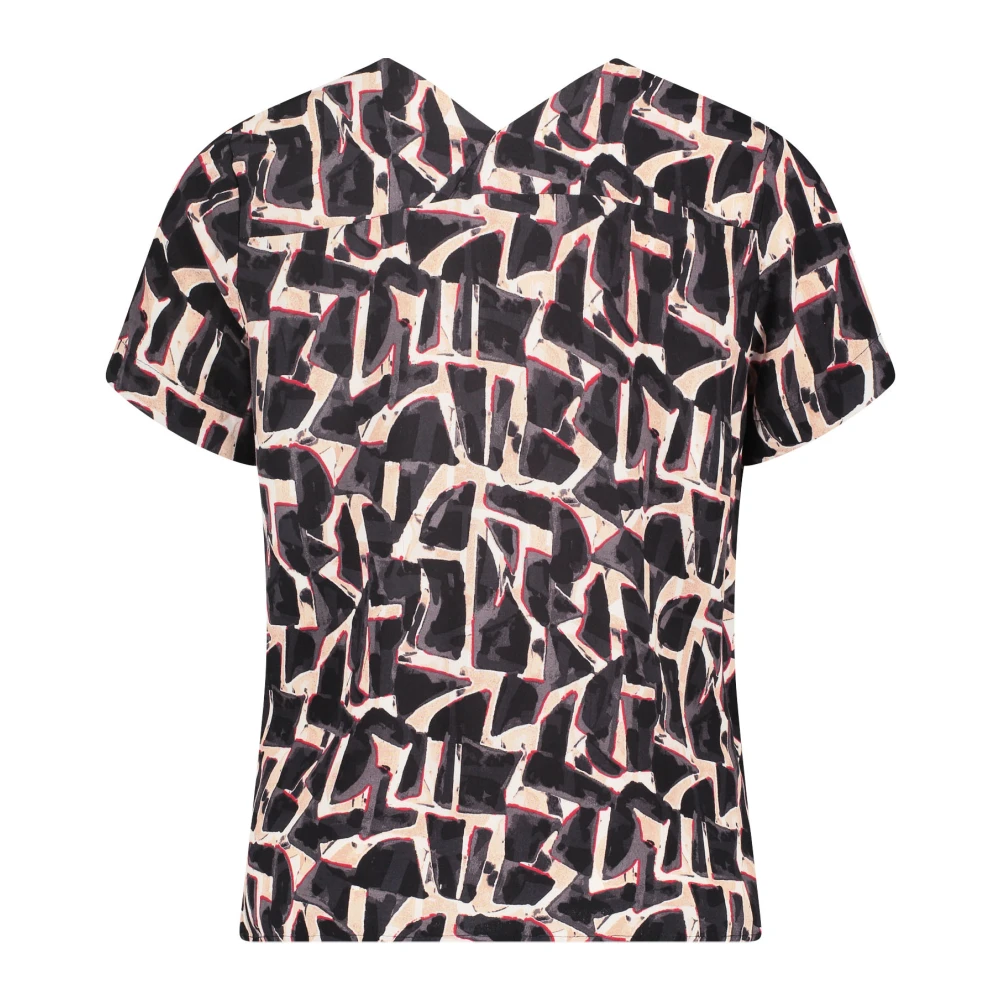 Betty & Co Grafische Print Blouse Brown Dames