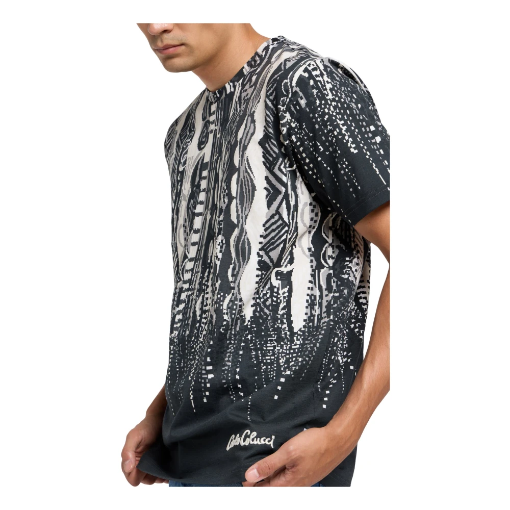 carlo colucci Pixel Knit T-Shirt Black Heren