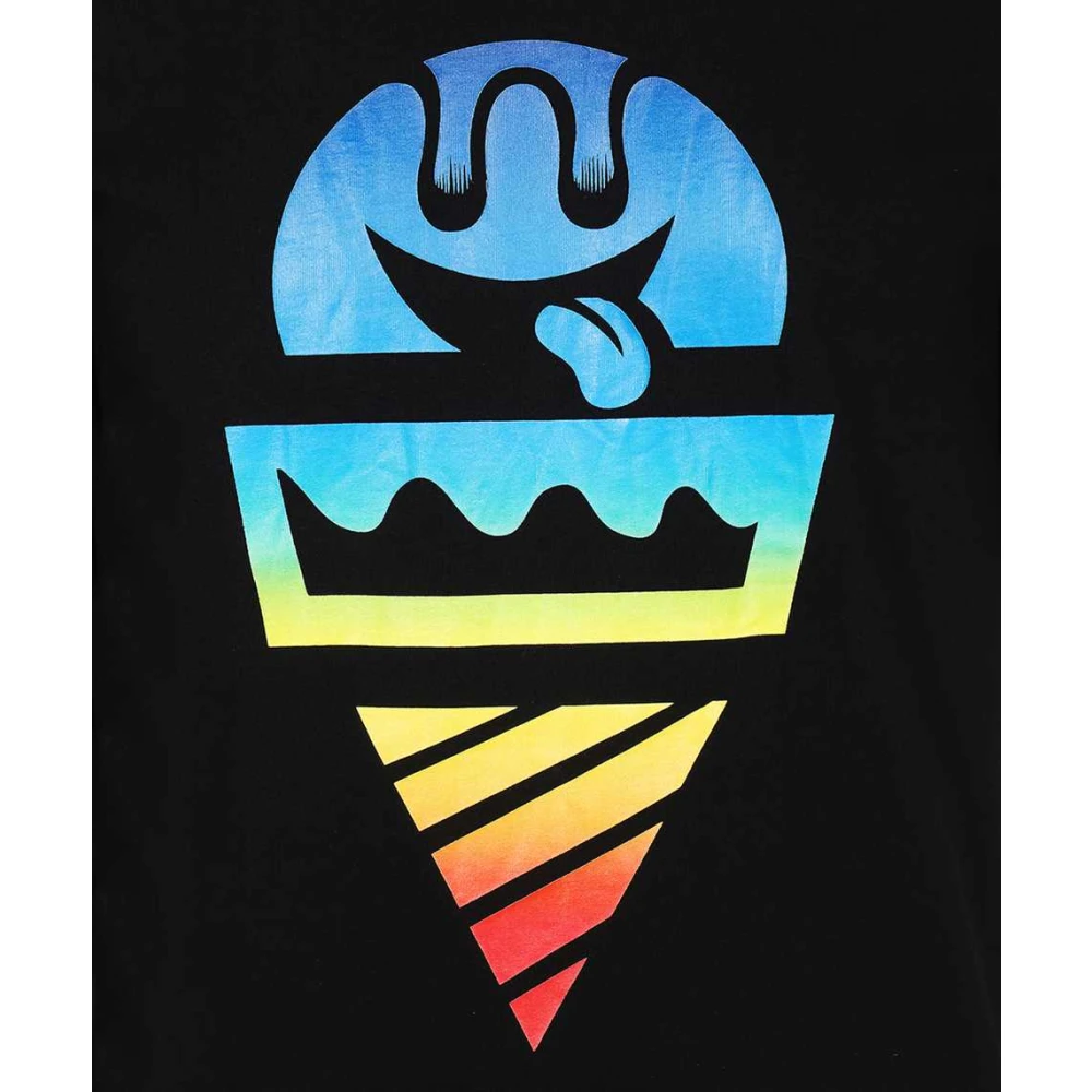 Icecream Bedrukt katoenen T-shirt Black Heren