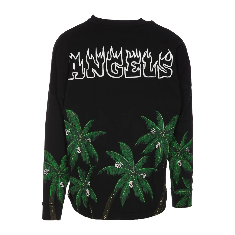 Palm Angels Zwart Streetwear Sweatshirt met PalmSkull Print Black Heren