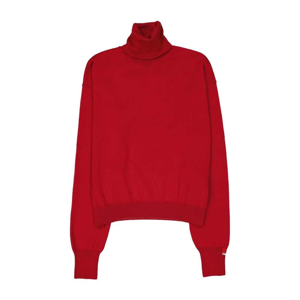 Herno Women's Red Turtlenecks, M, Turtleneck Jumper In Endless Wool