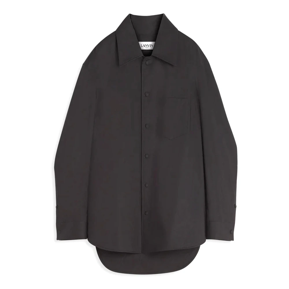 Lanvin Zwarte Katoenen Oversized Shirt Black Heren