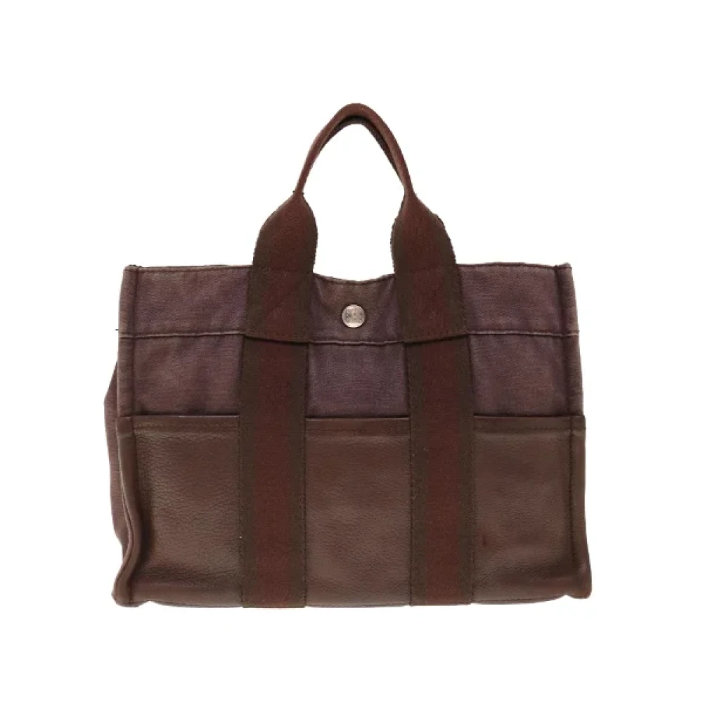 Hermès Vintage Pre-owned Cotton handbags Brown Dames