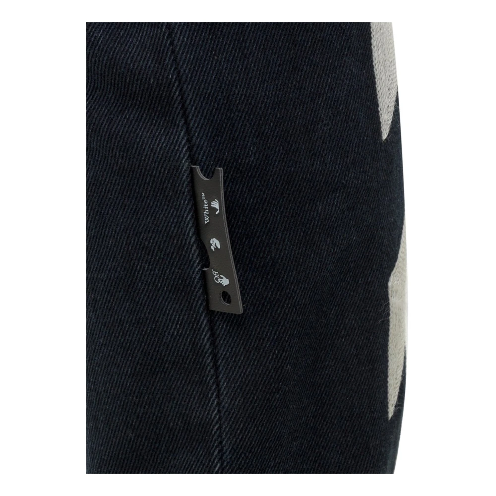Off White Katoenen Denim Jeans met Logo Detail Blue Heren