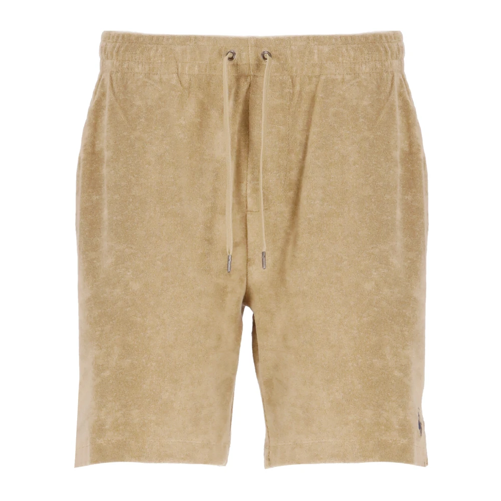 Beige Terry Cloth Bermuda Shorts