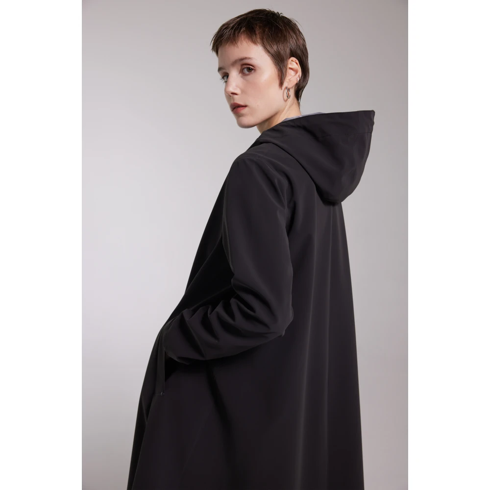 Stutterheim Matte Zip Knielengte Regenjas Black Dames