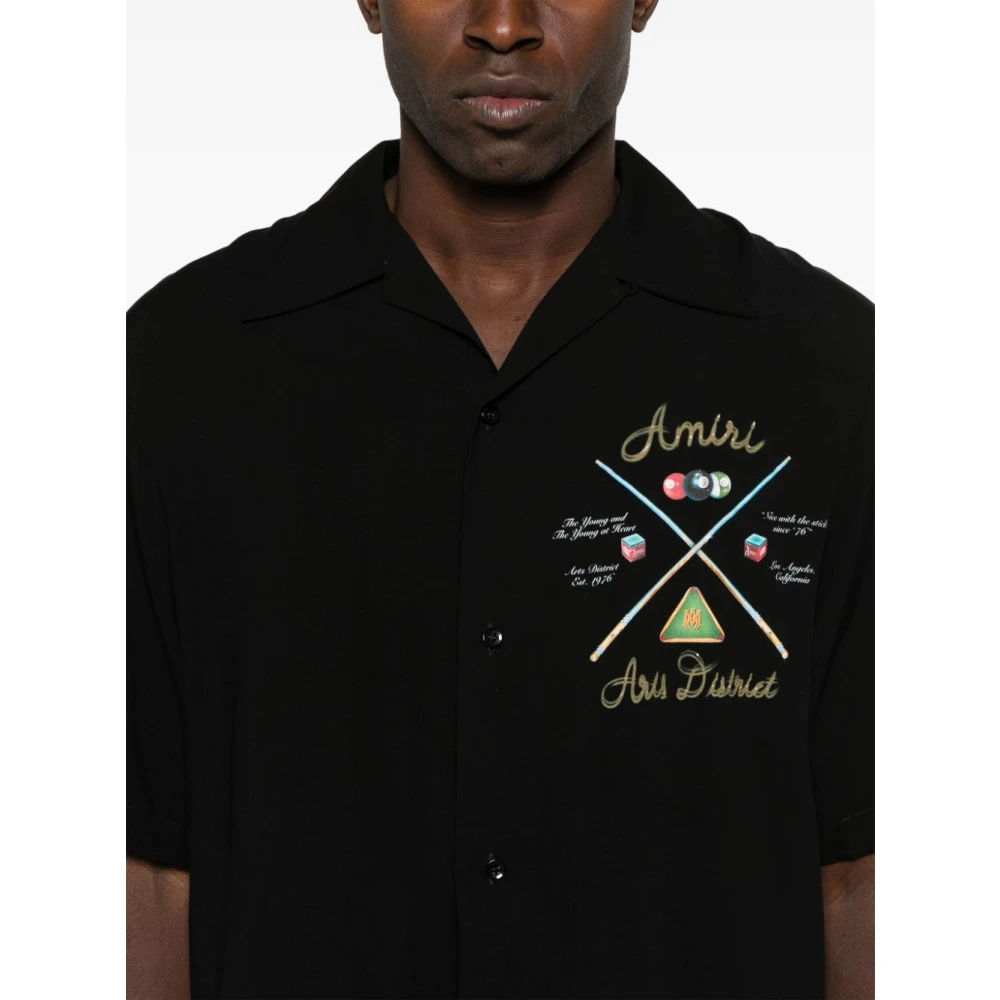 Amiri Pool Cue Bowling Shirt Black Heren
