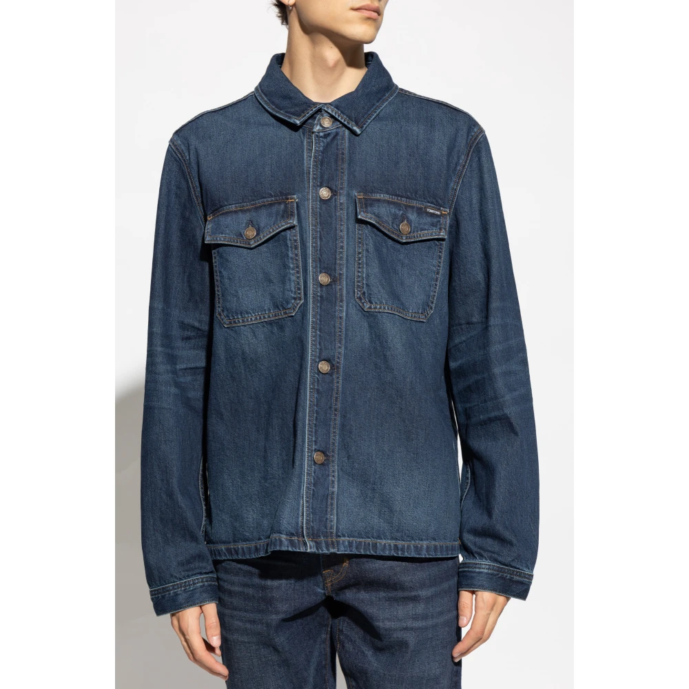 Tom Ford Denim overhemd Blue Heren