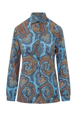 Twill-topp med paisley-blommotiv