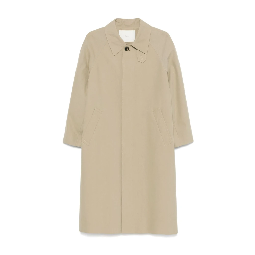 Dunst Women's Green Khaki Button Coat With Rear Vent - Single-Breasted Coats - M - Coats