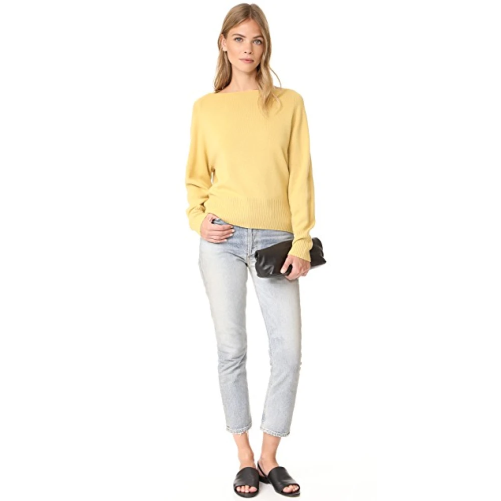 Vince Mosterd Boatneck Jumper Yellow Dames