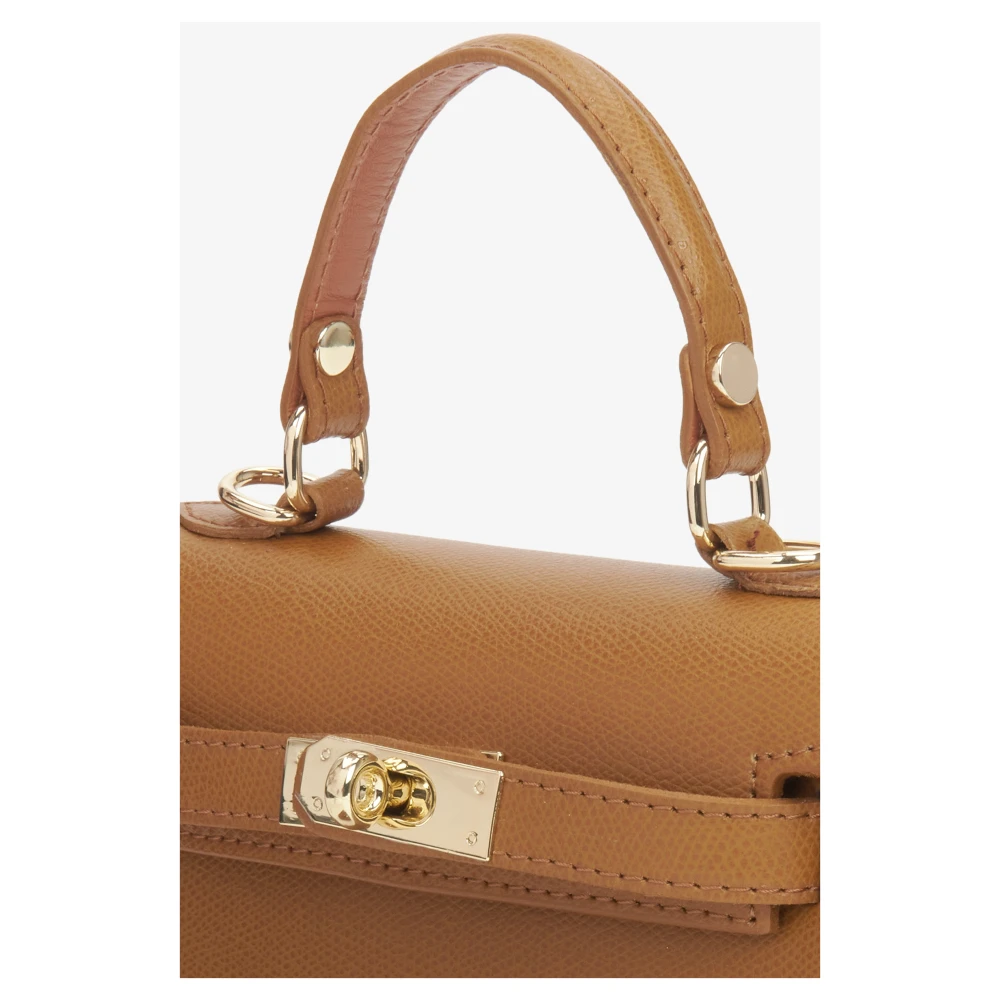 Estro Lichtbruine Satchel Handtas voor Dames gemaakt van Premium Italiaans Echt Leer Brown Dames