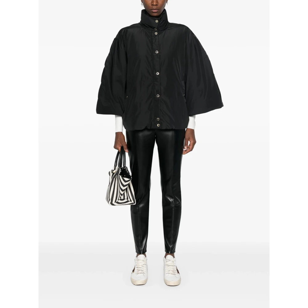 PATRIZIA PEPE Gewatteerde Stofmix Jas Black Dames