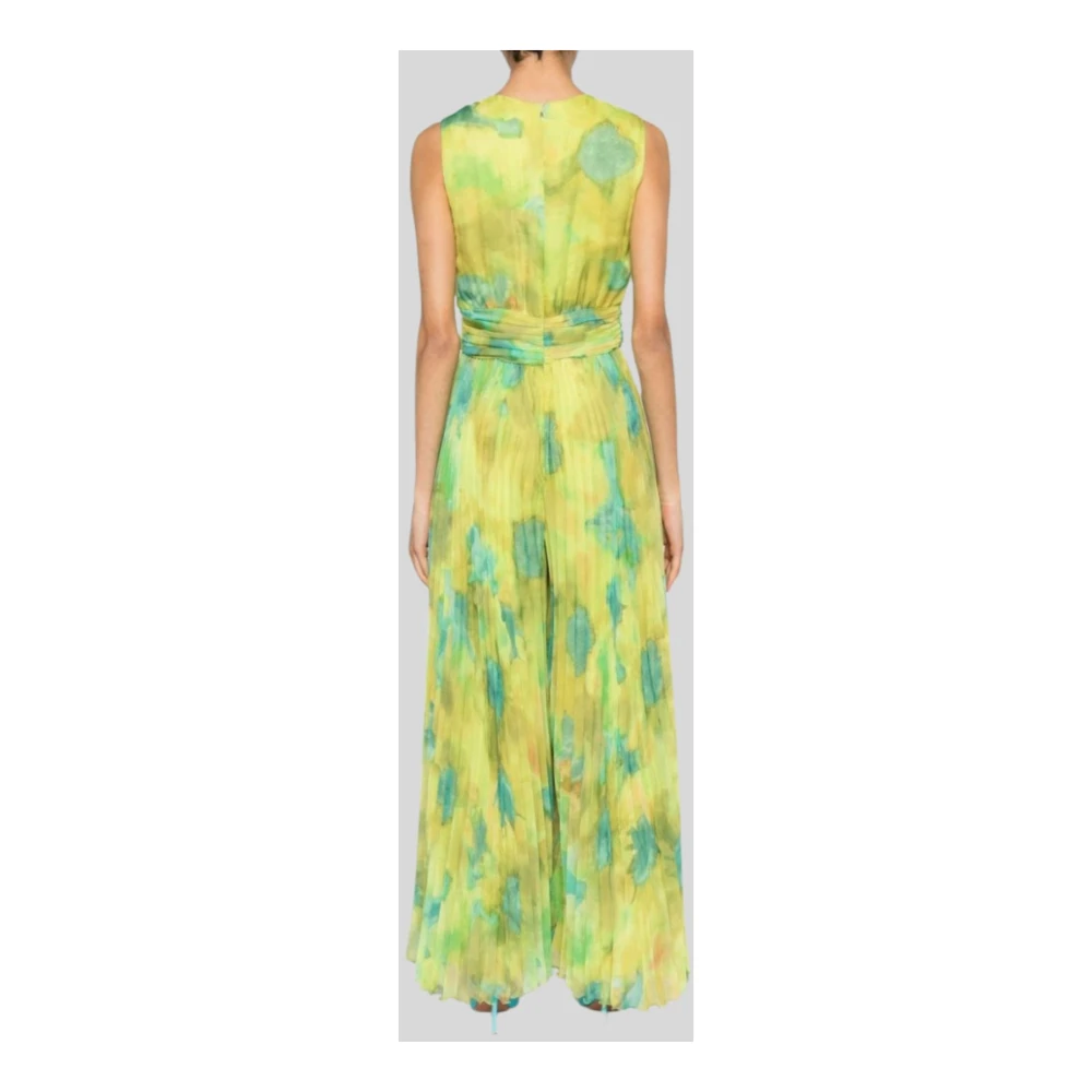 Liu Jo Fantasie Jumpsuit met Wijde Broekspijpen en V-Hals met Knoop Effect Multicolor Dames