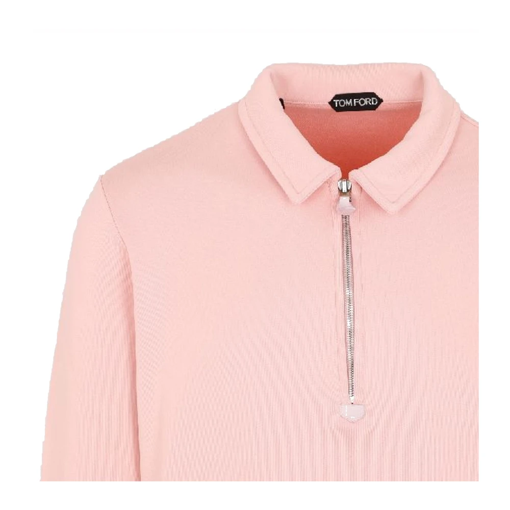 Tom Ford Roze T-shirt met Logo Detail Pink Heren