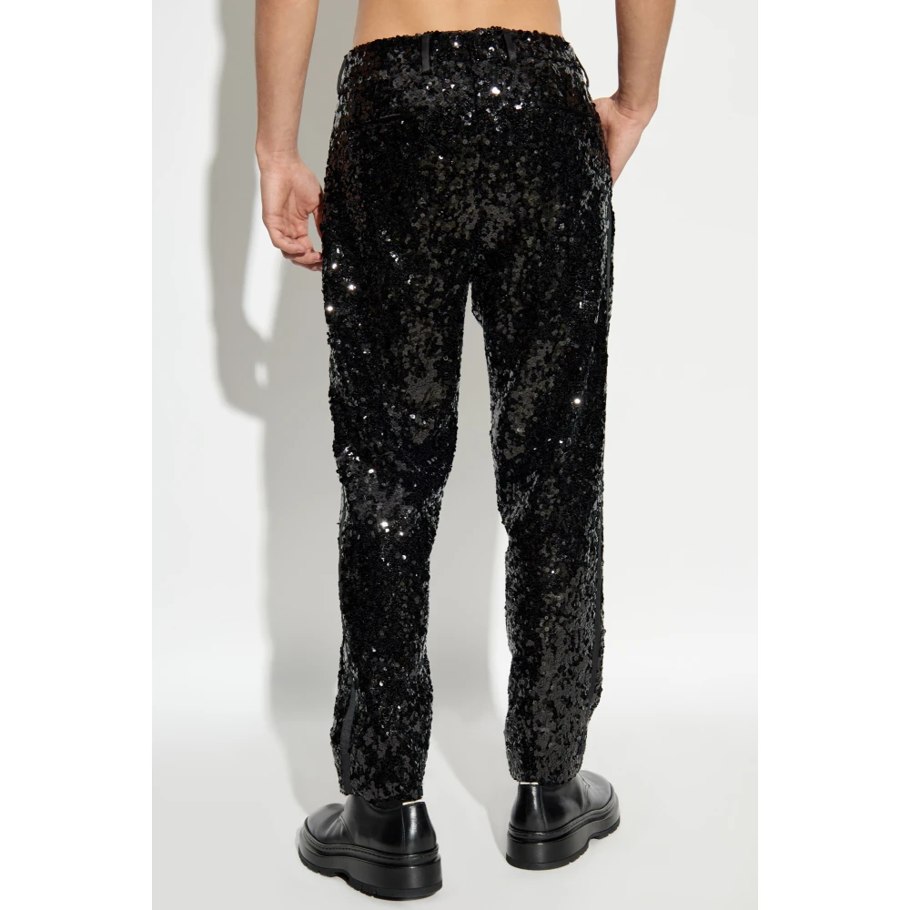Dolce & Gabbana Pailletbroek Black Heren