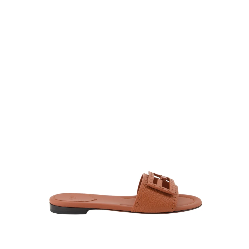 Fendi Women's Brown Baguette Leather Sandals Spring-Summer 2025 - Sliders - 4 1/2 Uk - Shoes