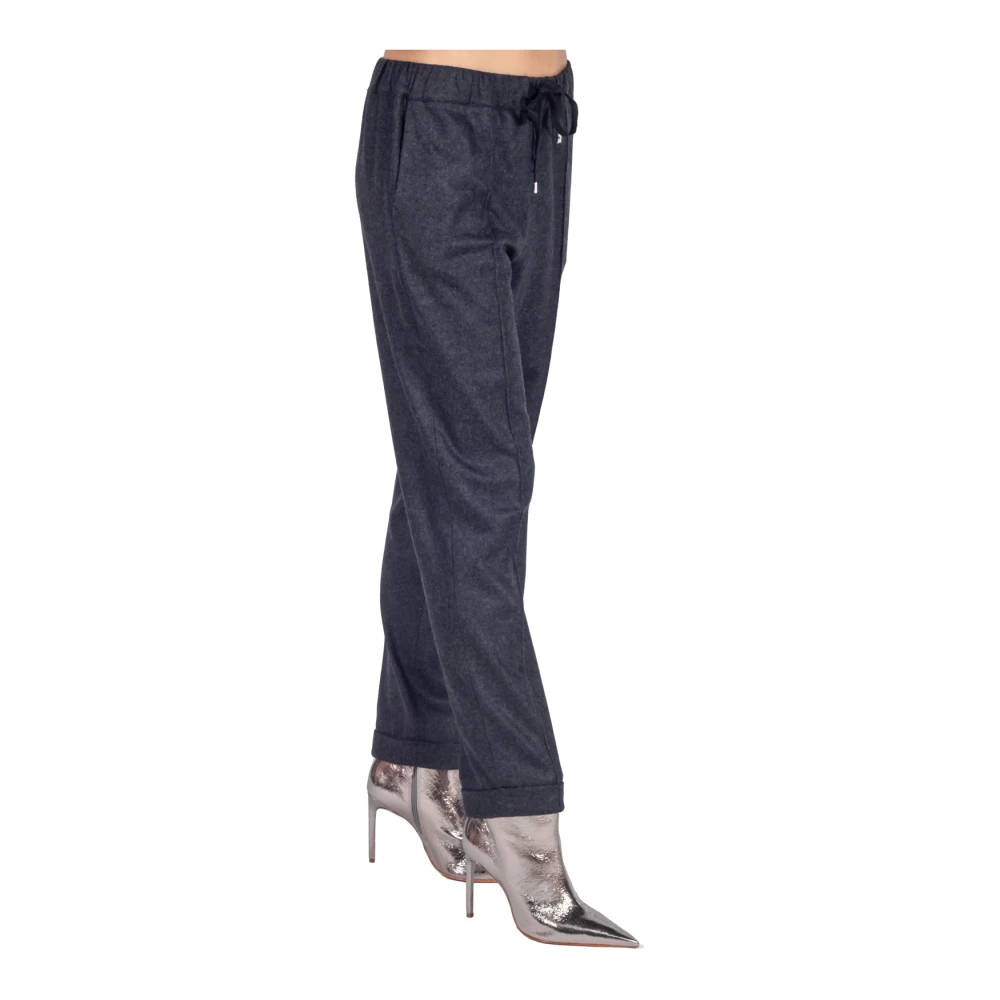 Liviana Conti Zwarte Trekkoord Taille Kasjmierbroek Black Dames