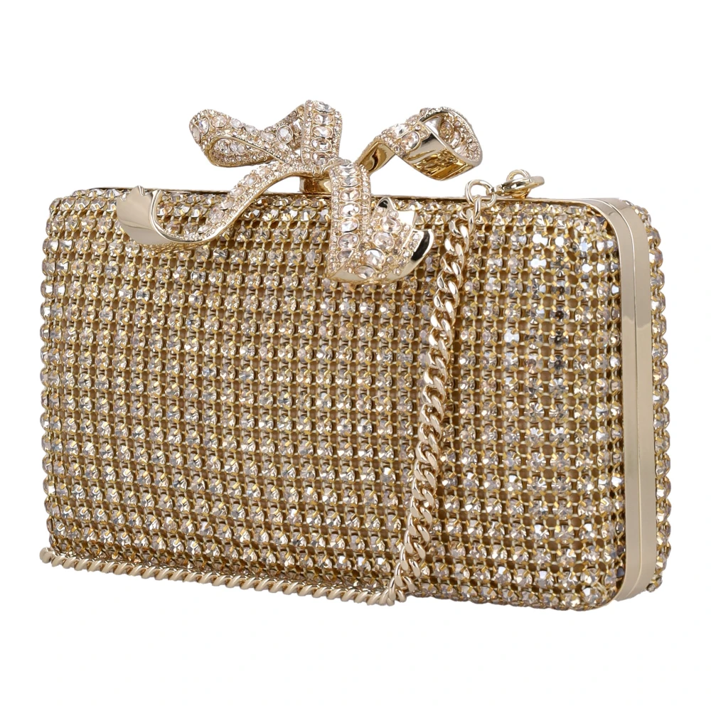 Self Portrait Kristal Diamanté Box Clutch Yellow Dames