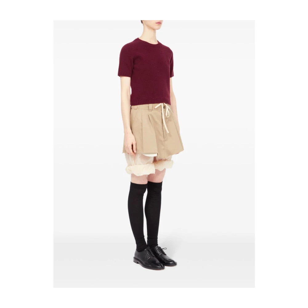 Maison Margiela Bordeaux Wollen Trui Red Dames