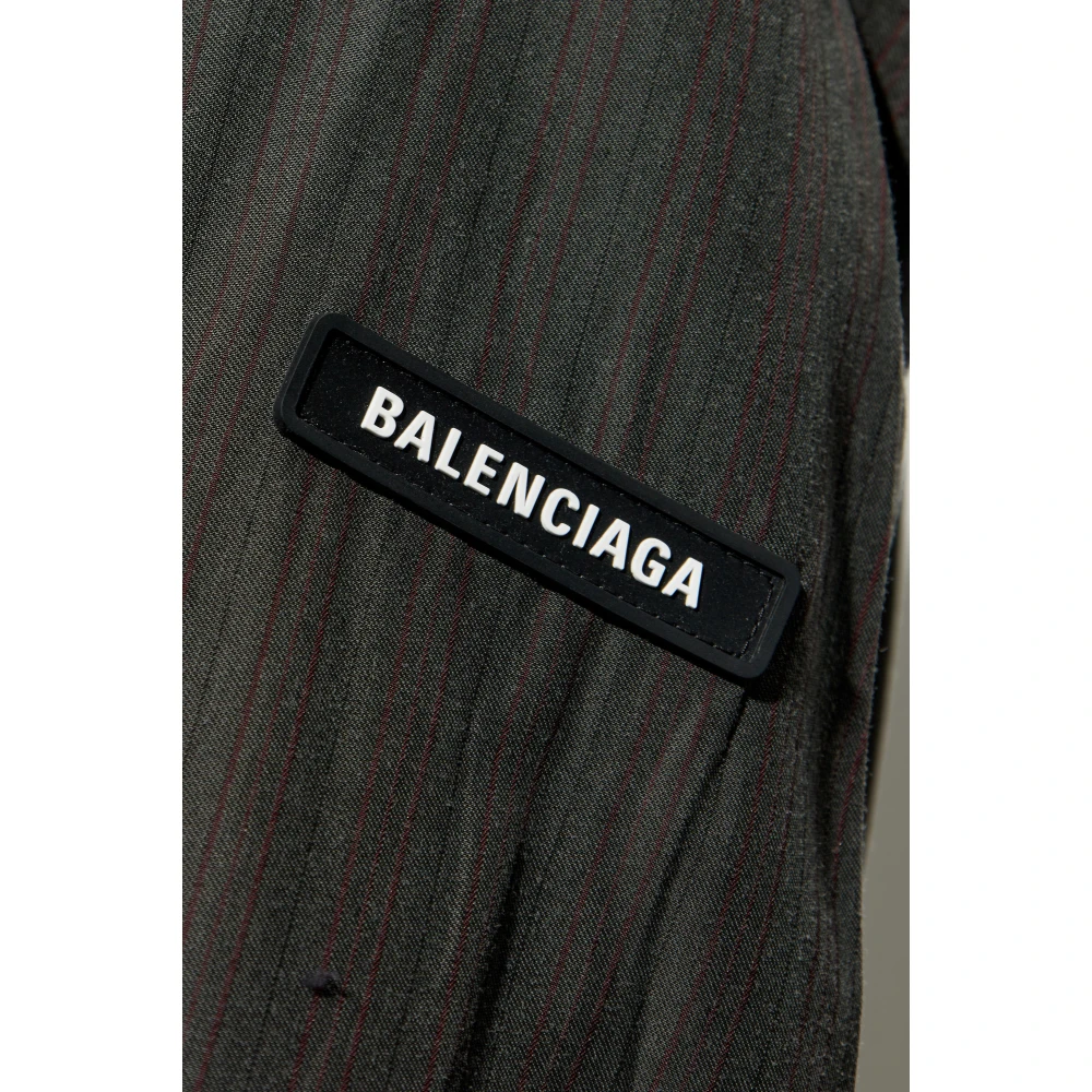 Balenciaga Blazer met krijtstreep patroon Gray Heren