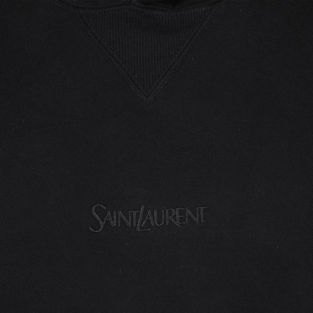 Saint Laurent Logo Hoodie Black Heren