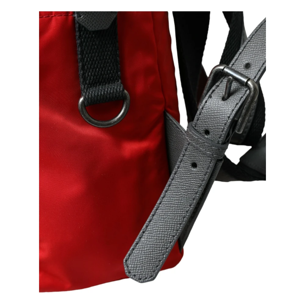 Dolce & Gabbana Elegante rode nylon-leren rugzak Red Heren