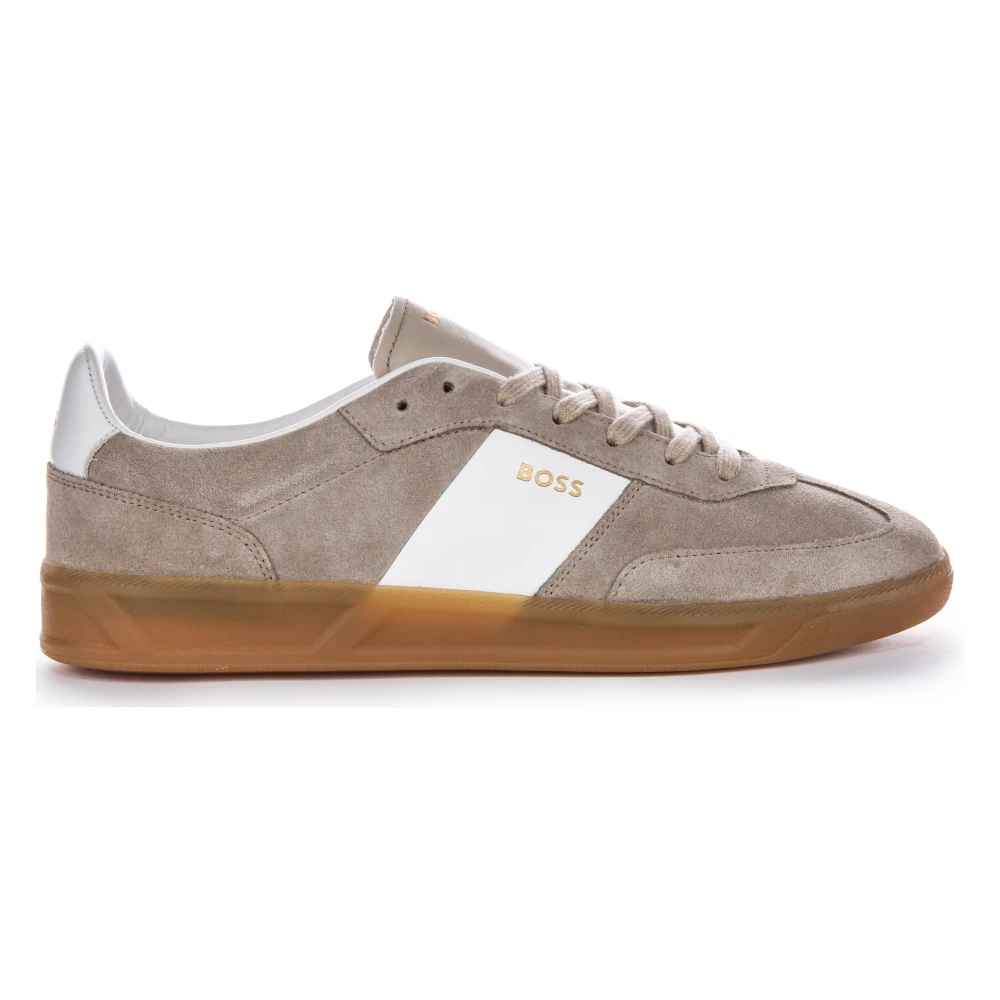 Hugo Men's Gray Grey White Suede Tennis Shoes - Sneakers - 7 Uk - Shoes