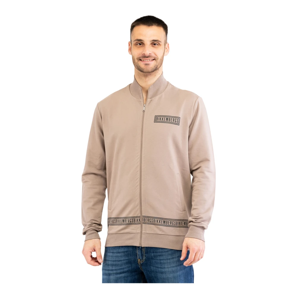 Bikkembergs Brown Urban Jacket For Men - Male - Zip-Throughs - 2XL - Sweatshirts & Hoodies