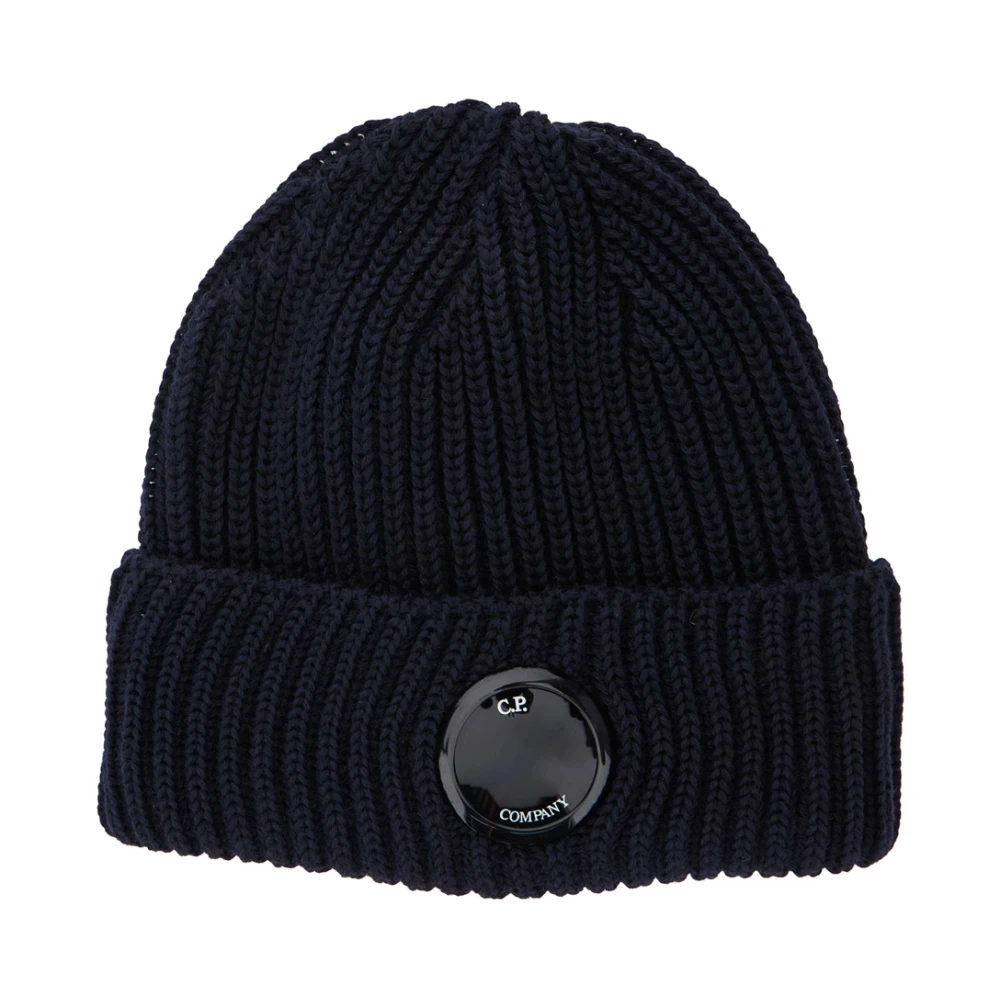 C.p. Company Men's Blue Accessories, One Size, Knit Cap In Extrafine Merino Wool