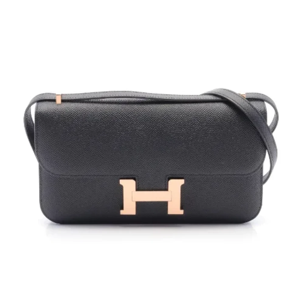 Hermès Vintage Pre-owned Leather crossbody-bags Black Dames