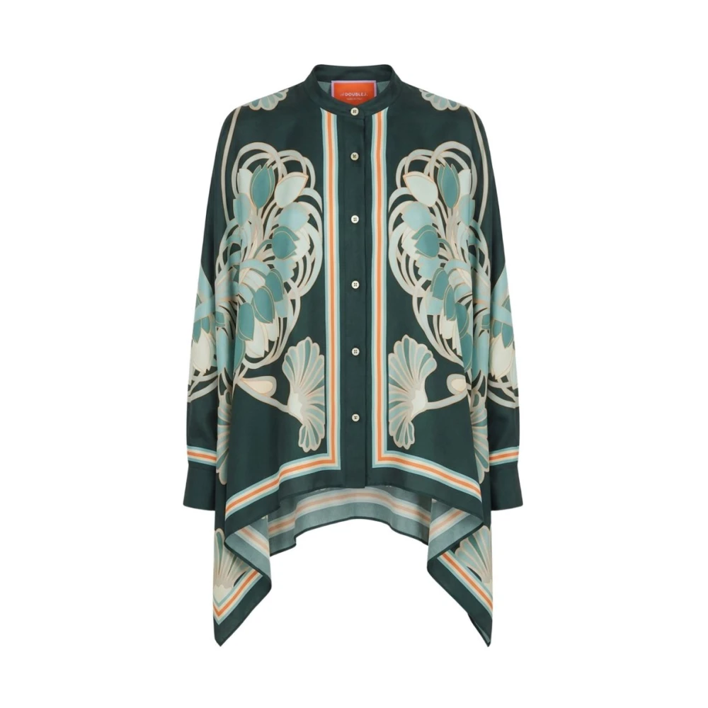 La Doublej Multicolor Floral-Print Asymmetric Shirt - Female - Shirts - S - Blouses & Shirts