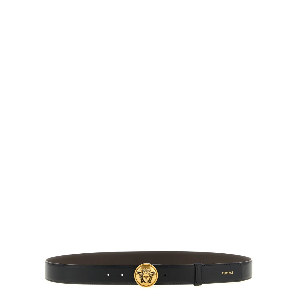 Versace , Belts, Male, Black, 100 Cm, Leather Belt 3.5 Cm