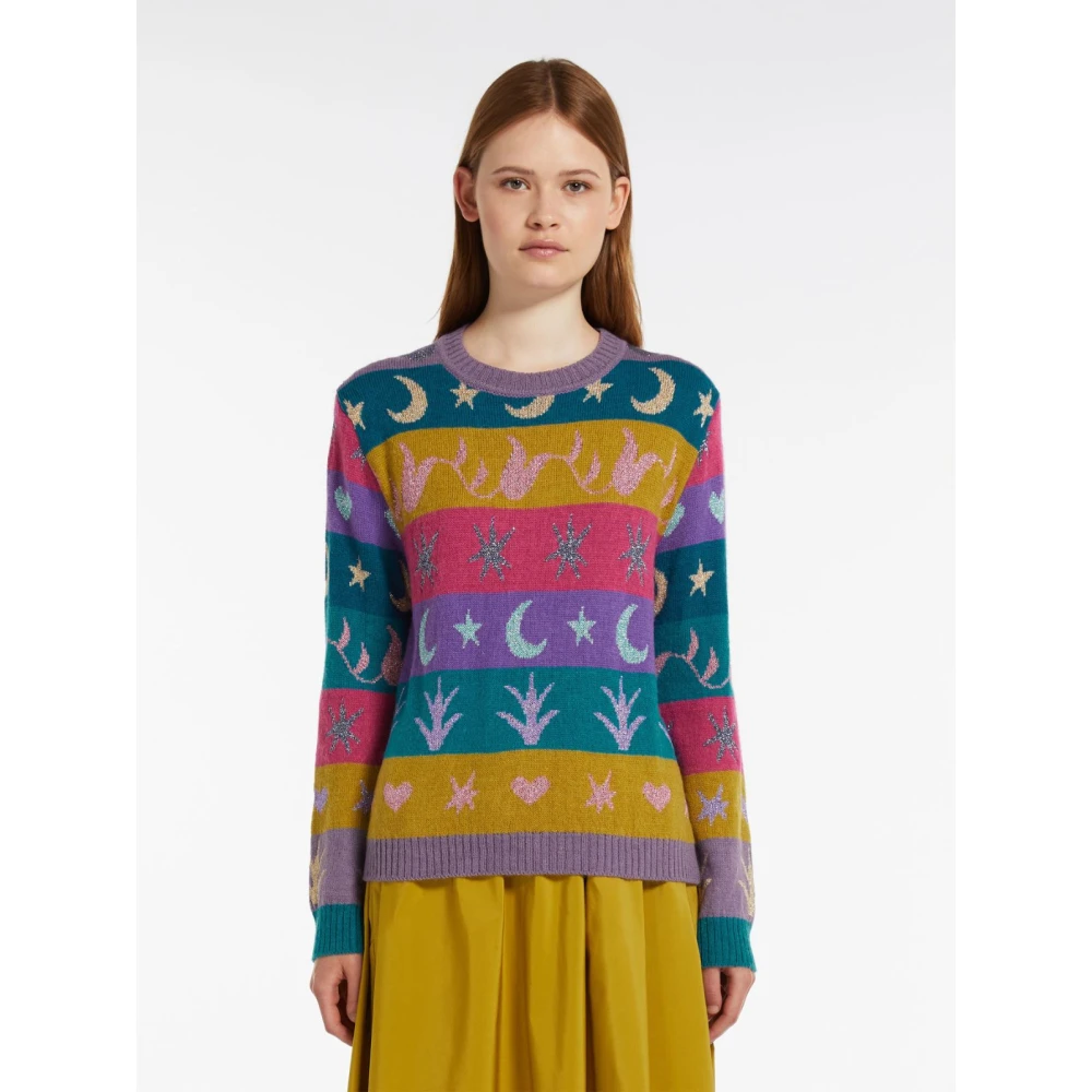 Max Mara Alpaca en wol ronde hals trui Multicolor Dames
