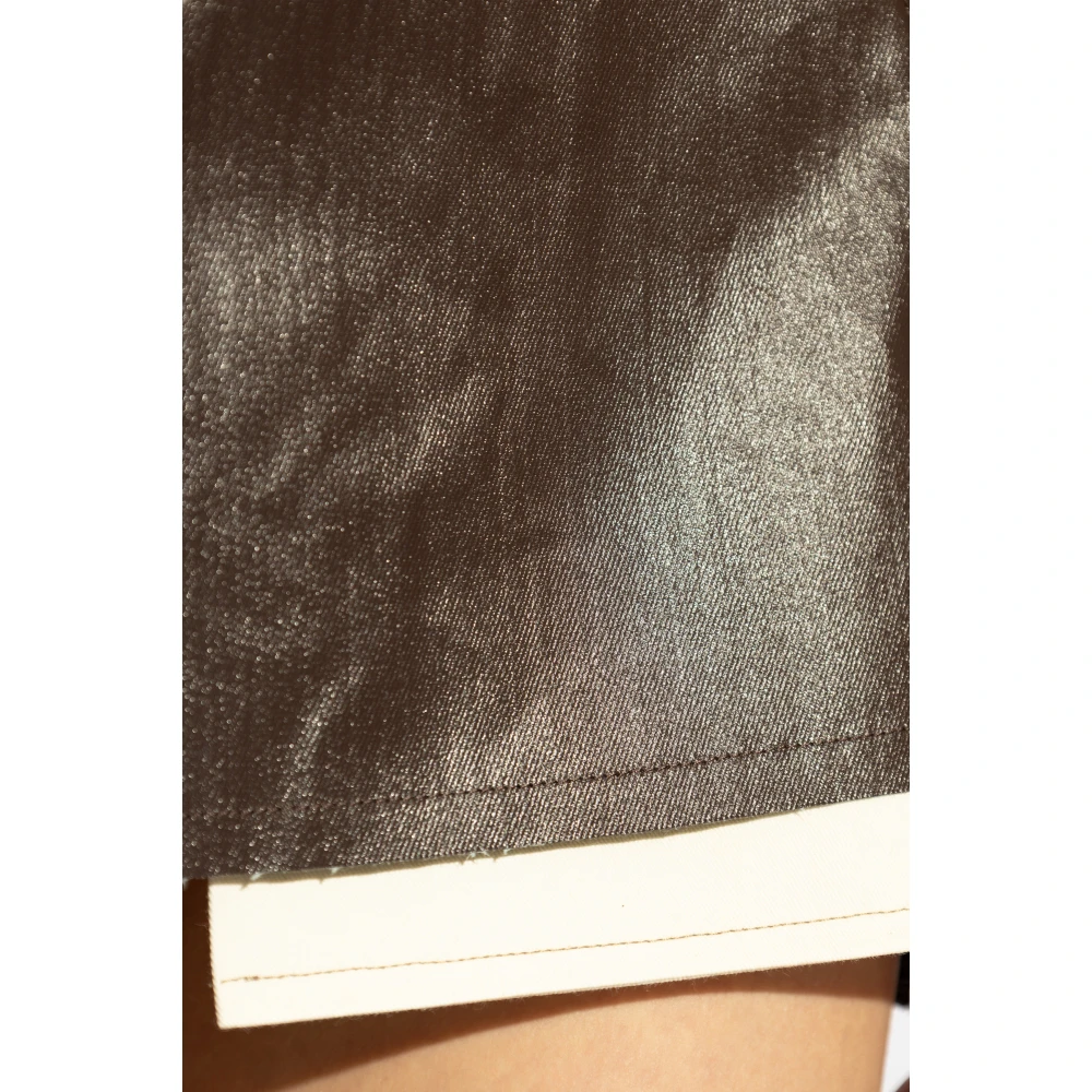 Rick Owens Fog Cutoff Mini Rok Brown Dames