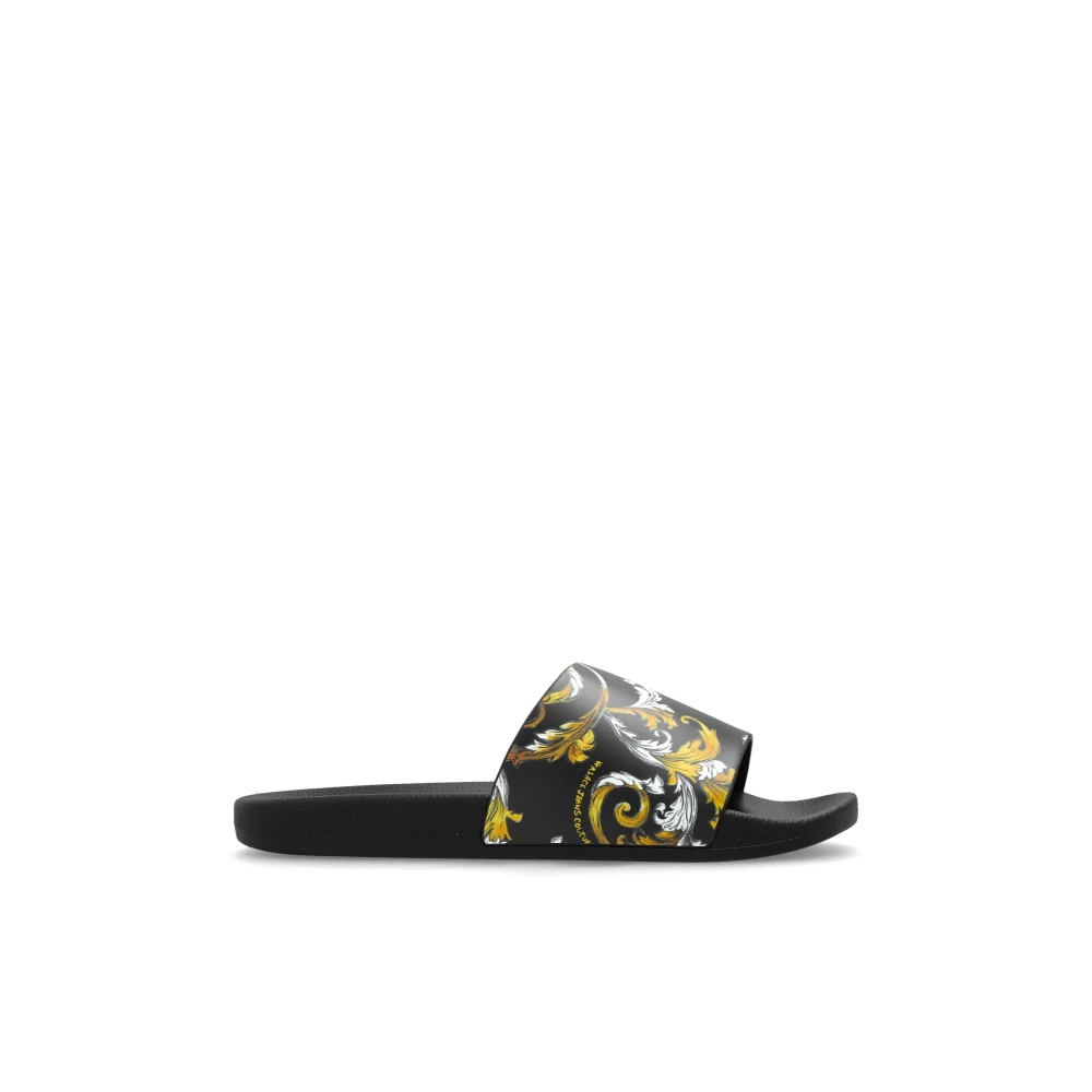 Versace Jeans Couture Gummisandaler med tryck Black, Herr